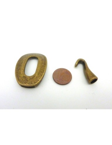 Fermoir crochet rectangle 38 x 25mm en métal de...