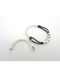 Intercalaire, demi jonc crochet 8cm pour cordon en métal