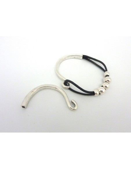 Intercalaire, demi jonc crochet 8cm pour cordon en métal