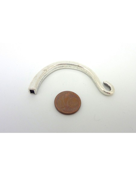 Intercalaire, demi jonc crochet 8cm pour cordon en métal