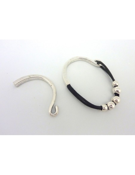 Intercalaire, demi jonc crochet 8cm pour cordon en métal