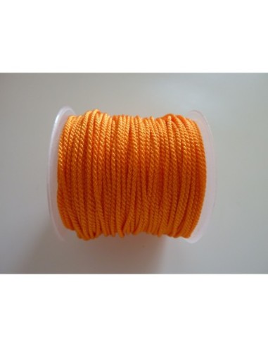 Fil polyester de couleur orange vif brillant 1mm