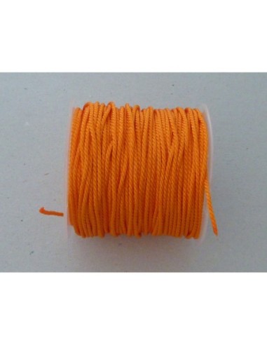 Fil polyester de couleur orange vif brillant 1mm