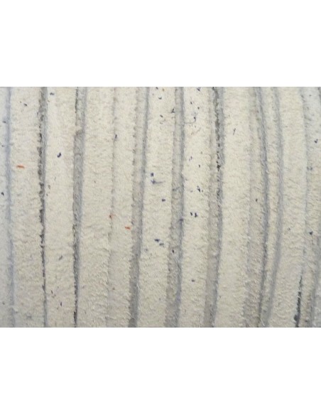 1m de Cordon daim plat 4mm de couleur blanc