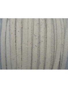 1m de Cordon daim plat 4mm de couleur blanc 2