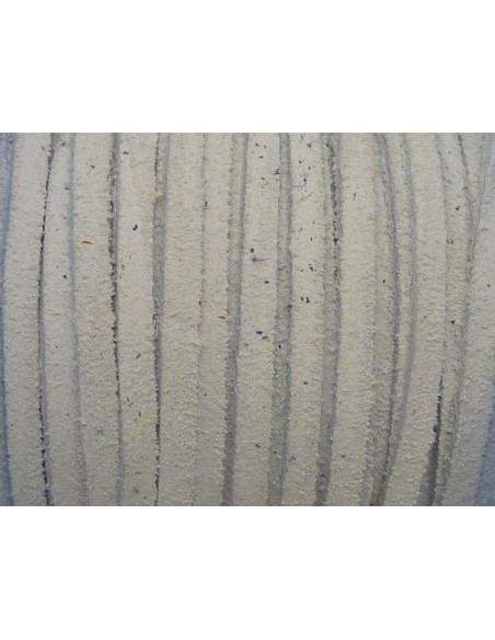 1m de Cordon daim plat 4mm de couleur blanc