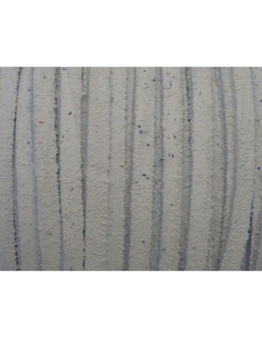 1m de Cordon daim plat 4mm de couleur blanc