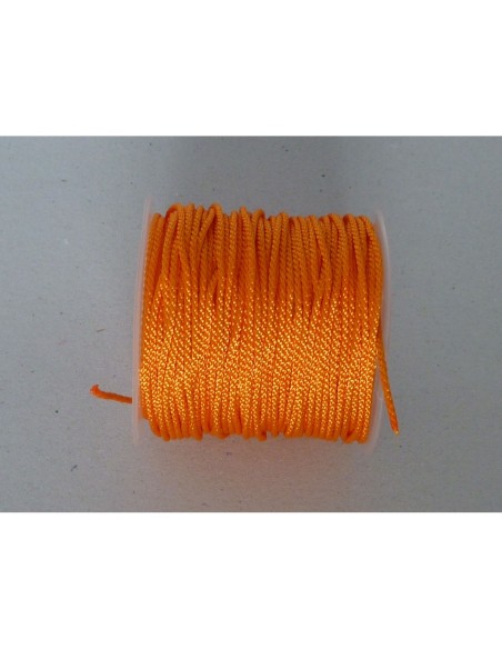 Fil polyester de couleur orange vif brillant 1mm