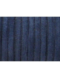 Cordon cuir retourné bleu foncé 4mm 2