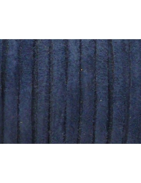 Cordon cuir retourné bleu foncé 4mm
