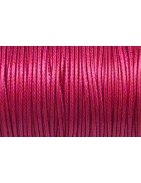 Cordon polyester enduit souple 1,5mm imitation cuir rose fuchsia satiné