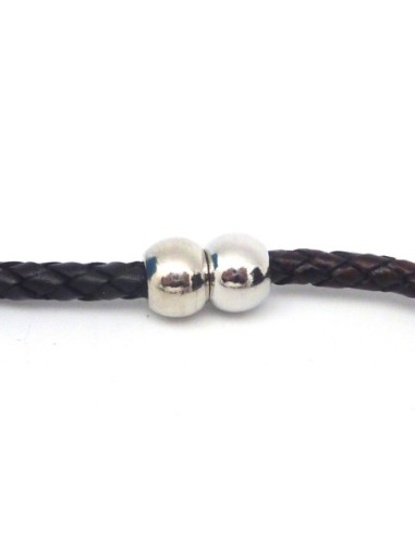 R-Fermoir aimanté 2 boules en métal argenté...