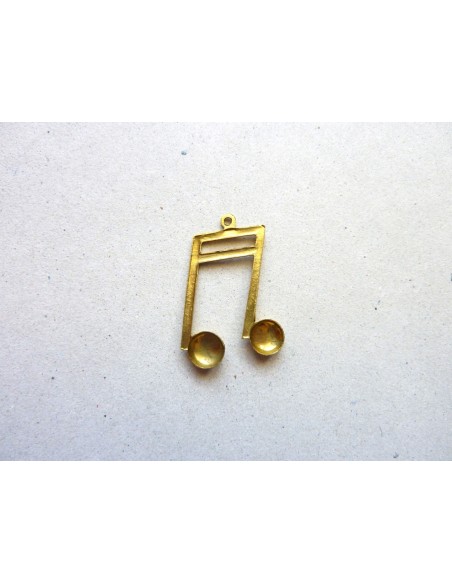 Breloque  note de musique en laiton