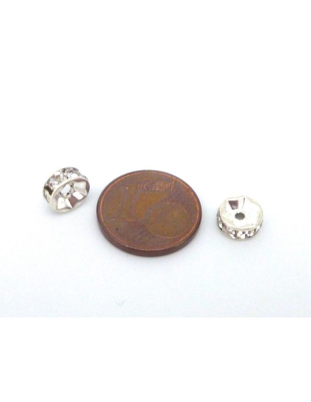 Intercalaire strass 7mm argenté pour création DIY