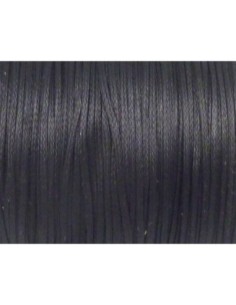R-5m Fil polyester ciré plat 1mm de couleur noir 2
