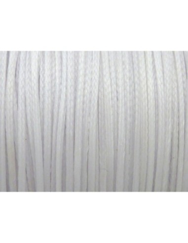 R-5m Fil polyester ciré plat 1,5mm de couleur blanc