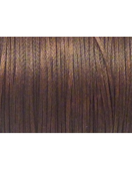 R-5m Fil polyester ciré plat 1mm de couleur marron