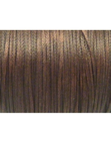 R-5m Fil polyester ciré plat 1mm de couleur marron