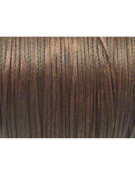 R-5m Fil polyester ciré plat 1mm de couleur marron