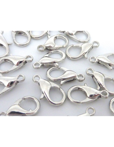 Mousqueton 12mm en métal argenté