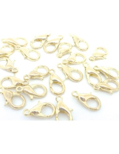 R-50 Fermoirs mousqueton 12mm en métal doré pâle