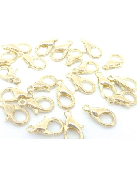 R-50 Fermoirs mousqueton 12mm en métal doré pâle