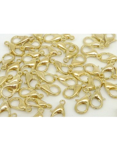 R-50 Fermoirs mousqueton 12mm en métal doré pâle