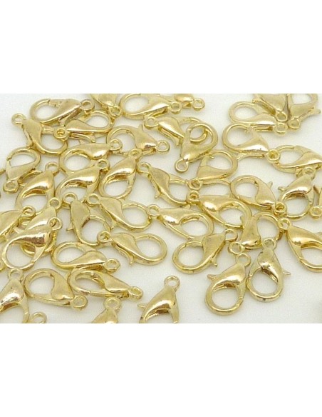 R-50 Fermoirs mousqueton 12mm en métal doré pâle