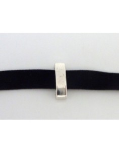Perle passant pour lanière de 13mm en métal argenté