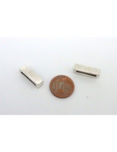 Perle passant pour lanière de 13mm en métal argenté 2