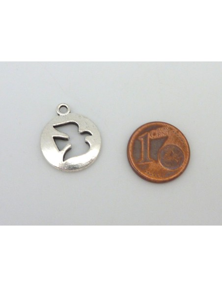 Breloque hirondelle en métal argenté