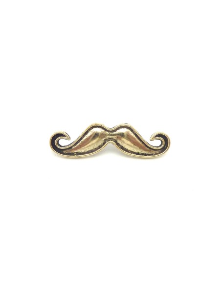 5 Perles, pendentifs, connecteurs moustache 30,8mm en métal doré pâle