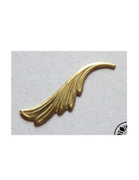 Cabochon Vintage feuille en laiton