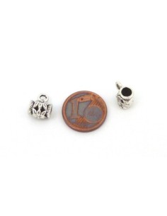 Perle support breloque 10mm, belière en métal argenté 2