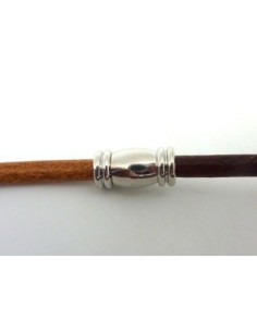 3 Fermoirs aimanté argenté pour cordon de 4,5mm en métal