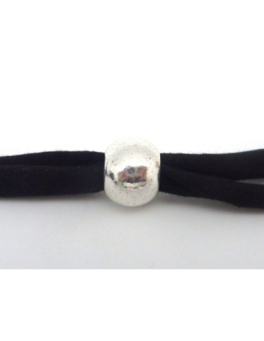 5 Grosses perles rondes 15,8mm en métal argenté...