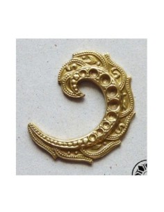 Cabochon, estampe arabesque filigrane Vintage Années 50...