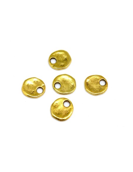 Breloque médaillon en métal doré 11mm