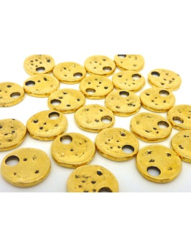 Charm sequin en métal doré 11mm