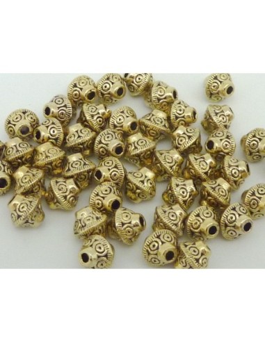 R-20 Perles toupie 6,7mm en métal doré pâle...