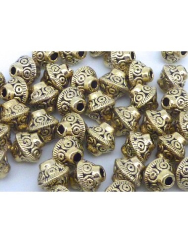 R-20 Perles toupie 6,7mm en métal doré pâle...