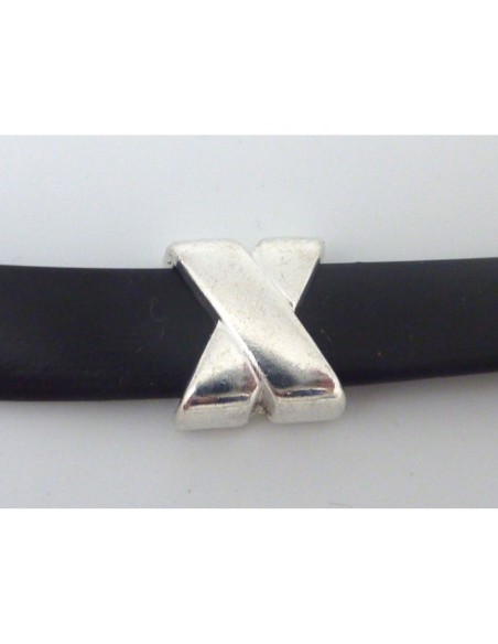 Passant metal argente forme X Passant metal argente forme X