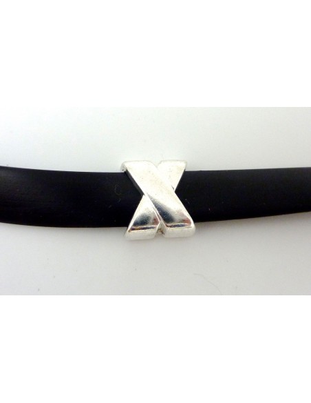 Passant metal argente forme X Passant metal argente forme X