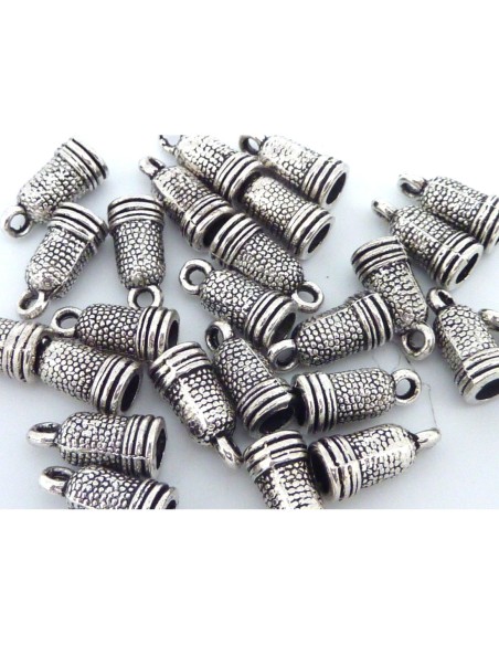 embout metal argente pompom