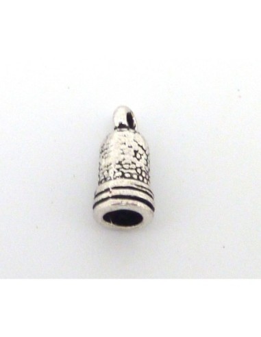 embout  rond pour cordon de 3mm en métal argenté