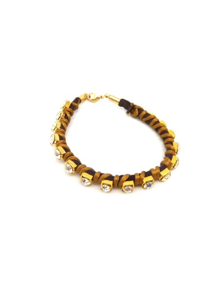 R-1m de chaînette strass 4mm et métal doré