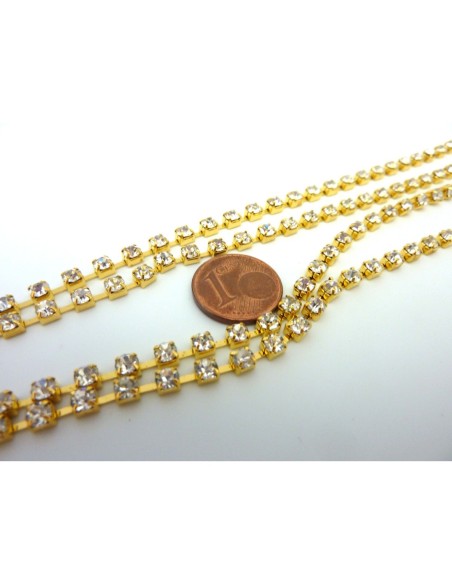 Chaine strass et métal doré