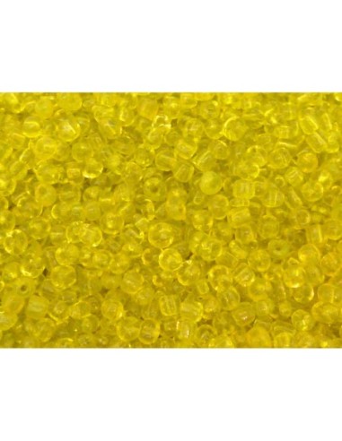 20g de perles de rocaille de couleur jaune transparent 3mm en verre
