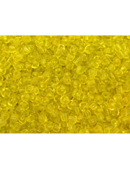 20g de perles de rocaille de couleur jaune transparent 3mm en verre