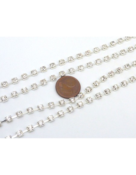 Chainette strass argenté de 3,6mm